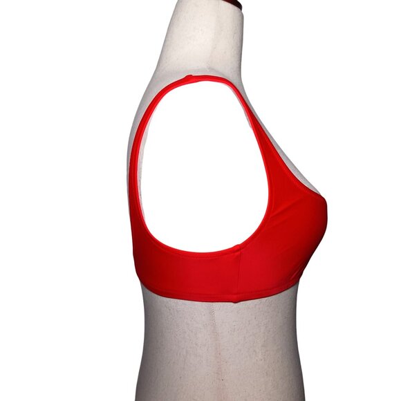 NEW J. Crew Women’s Heritage Scoopneck Bikini‎ Swim Top Red M Recycled Material - Picture 6 of 10